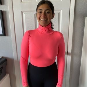 Coral Turtleneck Bodysuit- NEW